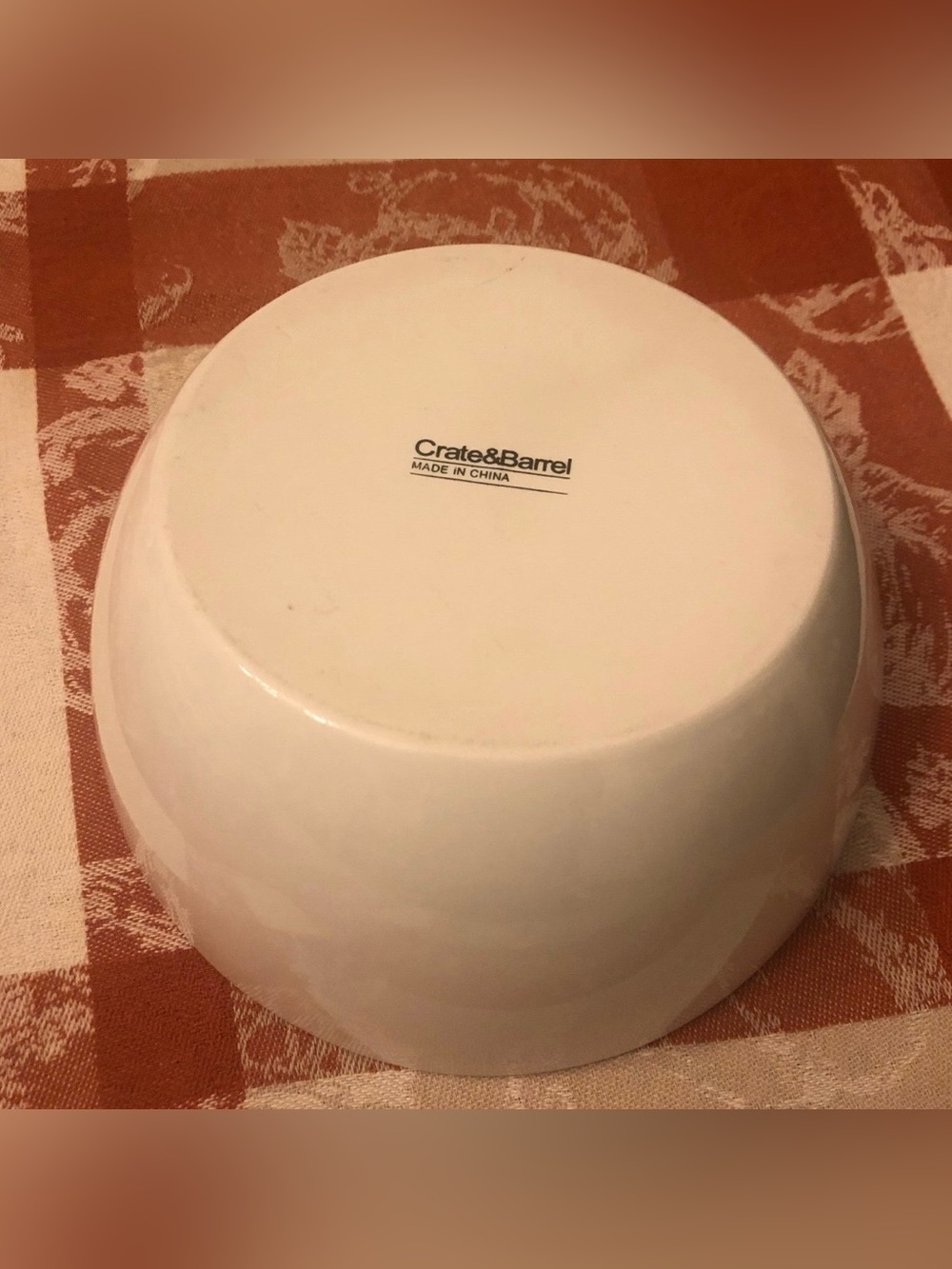 Crate & Barrel Asymmetrical 8.5”D White Serving Bowl 2.75”H Front & 4.25” Back - Picture 9 of 9